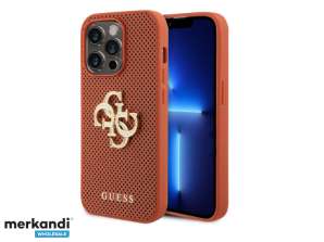 Guess iPhone 15 Pro Bakskal Perforerat 4G skal - glitter - Orange