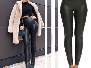 Leather leggings - Faux leather pants, Vegan leather leggings, Leather look trousers