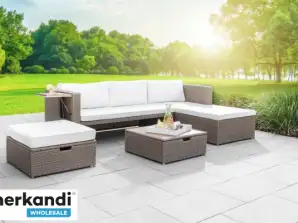 Garden & Leisure 9 pcs. Lounge set with table and cushions, A-WARE