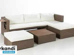 Garden & Leisure 9 pcs. Lounge set with table and cushions, A-WARE