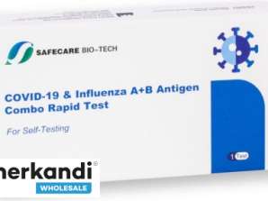 Safecare Genesis Combinado Influenza A/B + Autoteste Covid (Caixa de 1) para Deteção Rápida