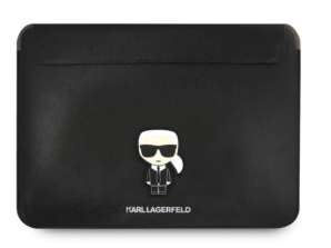 Karl Lagerfeld Laptop & Tablet Sleeve 14 polegadas - Saffiano Ikonik - Preto J-TOO
