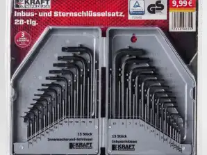 Kraft Tools Allen & Star Wrench Set 28 pcs. A-WARE