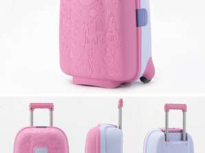Children's travel suitcase on wheels, hand luggage pink
