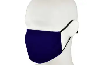 Mascarillas faciales ajustables de algodón de poliéster azul para hombres y mujeres