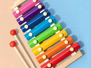 Dětské hračky - Vícebarevné dřevěné s kovovými xylofony