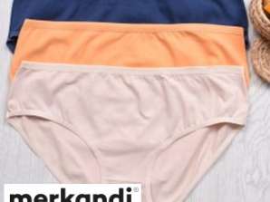 Laadukkaat puuvillaiset naisten alushousut 3 kappaleen pakkauksessa muodikkailla sekoitusväreillä tukkumyyntiin Turkista.