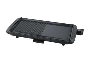 Smokeless electric grill Rosberg R51015H, 2000W, 49x26.5cm. plate with 2 cooking zones, Non-stick coating, Black