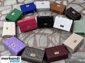 Women's handbags wholesale with different color and model variants.