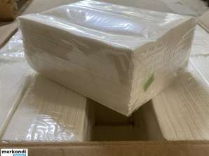 400 paquets de 30 lingettes, Spunlace, blanc 36cm x 28cm, restes en gros