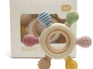 Wooden silicone teether for teething 0m+