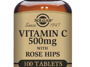 Solgar-vitamina C 500 mg com comprimidos de rosa mosqueta