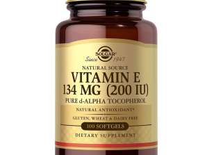 Solgar-Vitamina E 200 UI Cápsulas Blandas Alfa