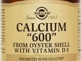Solgar-Calcium « 600 » Comprimés (de coquille d’huître avec vitamine D3) 500 cc