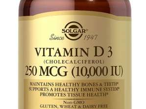 Solgar-Vitamina D3 (colecalciferol) 250 mcg (10,000 UI) Cápsulas blandas