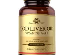 Solgar-Cod Capsule gelatinoase cu ulei de ficat (supliment de vitamina A și D)