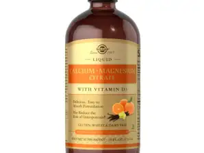 Solgar-Citrat lichid de calciu și magneziu cu vitamina D3 - aromă naturală de portocale și vanilie