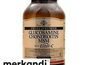 Solgar-Extra Strength Glukozamina Chondroityna MSM z tabletkami Ester-C®