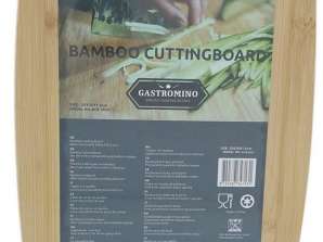 Gastromino Planche à découper en bambou ovale 28x20x1cm 