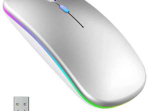 Vaikne hiir õhuke traadita hiir Alogy RGB LED taustvalgustusega käppadele