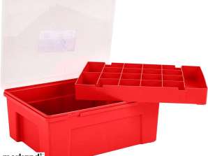 Scatola organizer 19 vassoi Rosso Trasparente 3DS