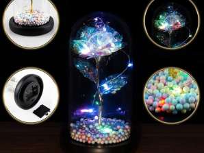 Galaxy Flower - LED üvegborítású virágfény, gyönyörű hőálló üvegborítás fólia virágfény feleség étterem számára (színes arany virágok)
