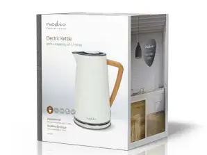 Nedis Electric Kettle, 1.7 L, Soft to the Touch, Colour: White