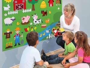Panneau de feutre pour enfants (30x autocollant + tapis) FELTLAND farmland