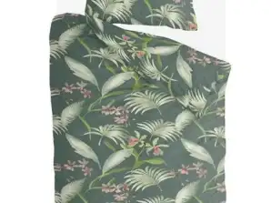 Byrklund 'Greens & Flowers' cotton duvet covers - 140x220+20cm