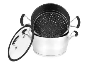 Stainless steel couscous maker with stone interior, 2 sizes available