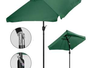Rectangular large slanted garden umbrella broken with crank green 200 x 140 cm