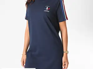 Adidas Damen Kleid Baumwollkleider T-Shirt Navy Genuine New Original