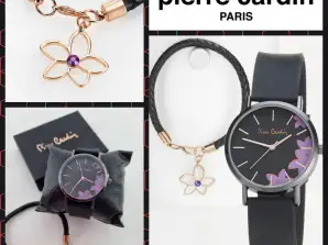 080037 montre pour femme avec bracelet de Pierre Cardin, confectionnée dans une combinaison de couleurs élégante de noir et de violet