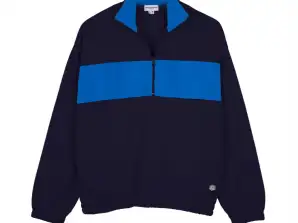 Niebieski sweter z polaru unisex French Disorder z zamkiem błyskawicznym