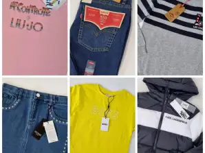 040023 mélange de marques pour enfants : jeans et pantalons, t-shirts colorés, chemises et pulls sans