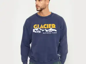 Nachtblaue French Disorder Glacier Pullover für Herren