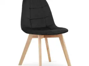 BORA stol - svart fløyel x 4