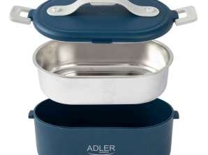 Adler AD 4505 azul recipiente de alimentos aquecido lancheira conjunto recipiente separador colher 0
