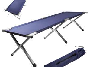 Folding camping camp bed canoe XXL blue 150kg