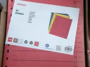 75 pakkausta, joissa on 100 niittiä A4-jakajat 230 g/m2 punainen, osta loppuunmyynti
