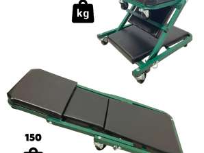 FOLDING WORKSHOP COUCH TROLLEY SEAT 2IN1 STOOL WORKSHOP STOOL