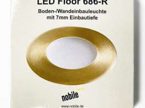 50 vnt Nobile LED įleidžiamas grindų/sienų šviestuvas įleidžiamas šviestuvas su 7 mm įleidžiamu gyliu, likusios atsargos pirkti didmenines prekes