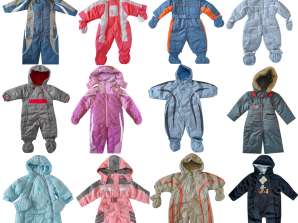 CHILDREN'S INSULATED WINTER OVERALLS WITH HOOD 68 - 80 CM