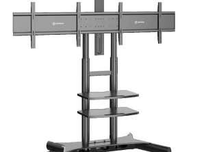 Mobile stand for two TV screens 40'' 65'' up to 45 kg each ONKRON TS1881DV Black