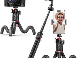 Selfie-Stick L07S Bluetooth Statyw Flexibles Stativ Schwarz