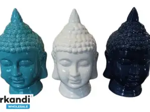 Keramische Boeddha Hoofd Mix Kleuren Decoratief