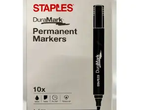 68 10 packs of Staples DuraMark Permanent Marker 1-5mm black, buy wholesale goods, buy remaining stock