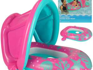 BESTWAY 34091 Babyzwemring, opblaasbare ring voor kinderen, met zitje en dak, roze, 1 2 jaar, 18 kg