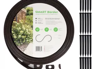 SmartBorder lawn edging roll 10m + 20 anchors, height 40mm brown - pallet 243 pieces