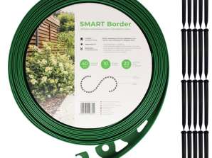SmartBorder lawn edging roll 10m + 20 anchors - height 40mm green - full pallet 243 pieces